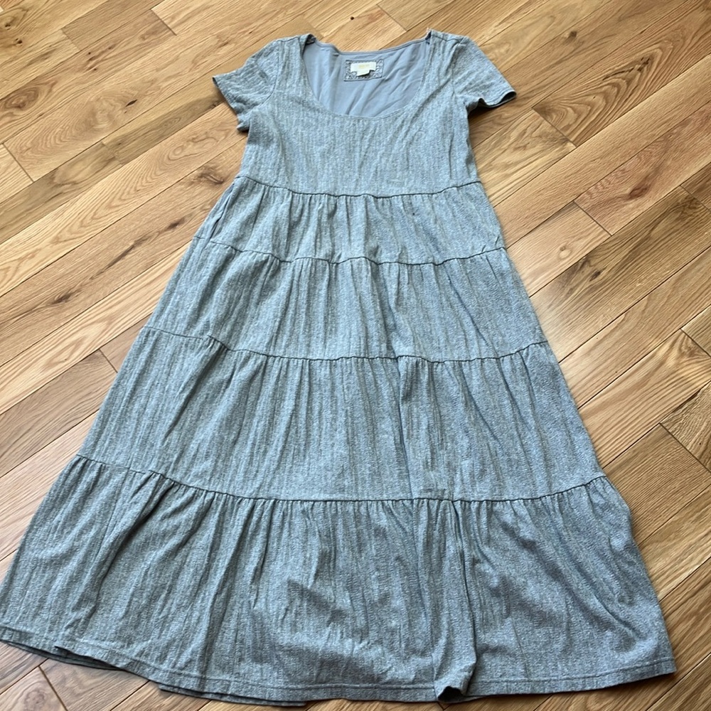 Anthropologie Maeve grey tiered maxi dress! Size XL EUC